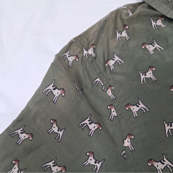 J. Crew Green Blouse with Dog Print - Picture 5 of 12